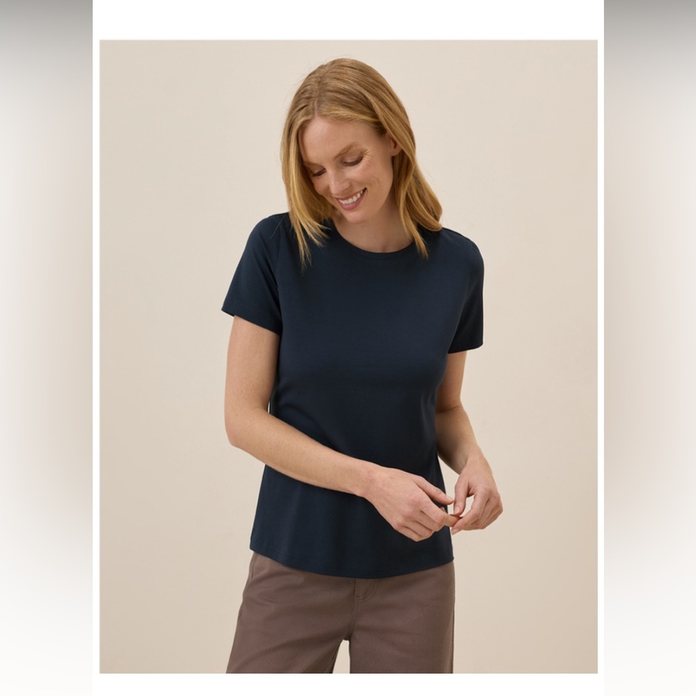 NWT Pact cotton Tee XS midnight blue